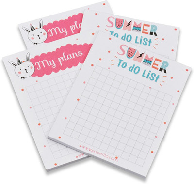 Flipkart SmartBuy Daily Planner with 50 Undated Tear-Off Sheets Each, to Do List Notepad, Desk Pocket-size Memo Pad NO 50 Pages(White, Pink, Pack of 4)