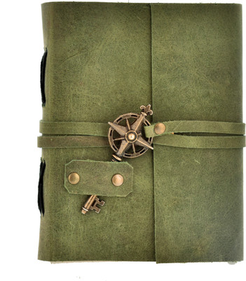 The Vintage Journal Premium Leather A6 Diary Un-ruled 200 Pages(Green)