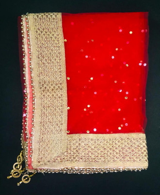 CLOTHVERSE Net Embroidered Women Dupatta