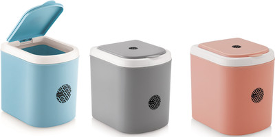 Nabhya Combo Of 3 Mini Waste Bin Disposal Dustbin for Car Office Desk and Home Use Plastic Dustbin(Pink, Blue, Grey, Pack of 3)