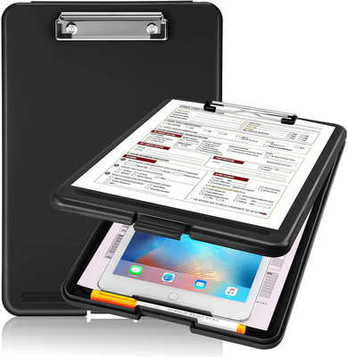 oddpod A4 Clip Pad with Storage and Document Storage(Set of 1, Black)