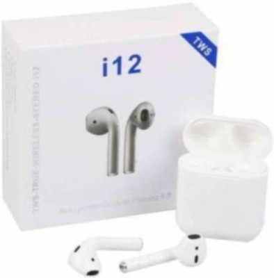 GLowcent TWS-i12 Bluetooth Headset Twins Wireless Earbuds with charging case C244 Bluetooth Headset(White, True Wireless)