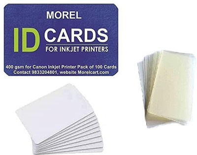 MOREL INKJET CARDS 100PC & LAMINATING POUCH 100 PC FOR CANON G2000 G2010 G3000 G4000 White Ink Cartridge