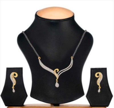 NIRMAY CREATION Alloy Brass Black, Gold Jewellery Set(Pack of 1)