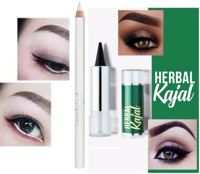 AMOSFIA ULTRA SOFT PENCIL KAJAL WITH HAEBEL KAJAL(WHITE, BLACK, 7 g)