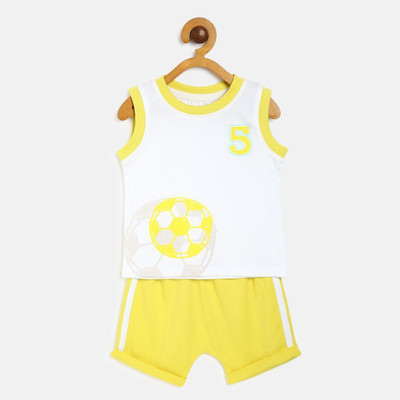 MINI KLUB Baby Boys Casual T-shirt Shorts(Yellow)