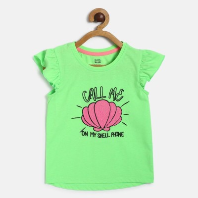 MINI KLUB Baby Girls Casual Pure Cotton Knit Top(Green, Pack of 1)