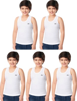 LUX cozi Vest For Boys Pure Cotton(White, Pack of 5)