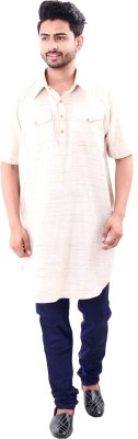 rayie collection Men Self Design Pathani Kurta(White)