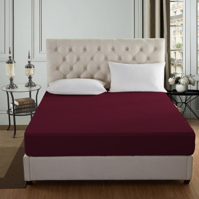 Cloth Fusion Fitted Standard Size Waterproof Mattress Cover(Maroon)