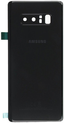 Sandreezz Samsung Note 8 / SM-N950 (With Camera lens) (with Proper Logo) (Glass) Back Panel(Midnight Black)