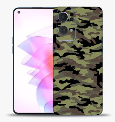 OggyBaba Oppo Reno 7 Pro, Skin Guard, An Elegant Mobile Skin(Military Green Camouflage Multicolor Skin With Ultra Matte Finish)