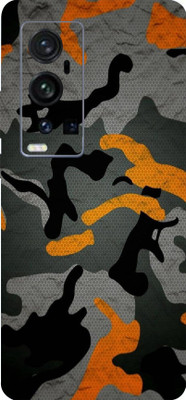 TJ CREATION Vivo X60 Pro Plus Mobile Skin(Ultra Super Camouflage Military Orange Skin With High Matte Finish.)