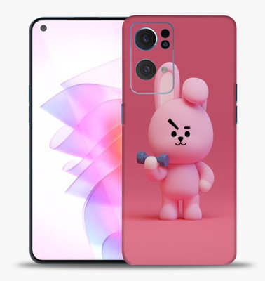 OggyBaba Oppo Reno 7 Pro, Skin Guard, An Elegant Mobile Skin(Pink Teddy Multicolor Skin With Ultra Matte Finish)