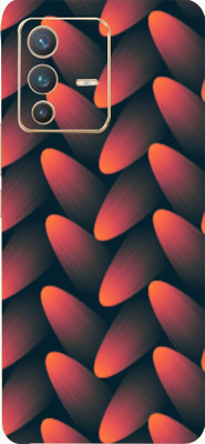 Mclaxa Red Leafs Mobile Back Skin., Red Leafs, VIVO V23 PRO Mobile Skin(Red Leafs Skin With Super Matte Finish.)