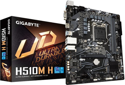 GIGABYTE H510M H Ultra Durable with 6+2 Phases Digital VRM, PCIe 4.0* Design LGA 1200Socket Micro-ATX Intel H410 Chipset DDR4 Motherboard for Desktop GIGABYTE H510M H Ultra Durable with 6+2 Phases Digital VRM, PCIe 4.0* Design LGA 1200Socket Micro-ATX Intel H410 Chipset DDR4 Motherboard for Desktop