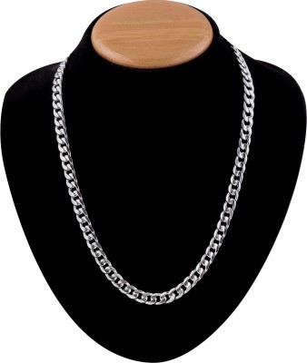 brado jewellery 1 Gram Rhodium Silver plated Chain For Boys and Man Rhodium, Silver Plated Stainless Steel, Alloy Chain