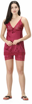 H&Y Women Nighty with Robe(Brown)
