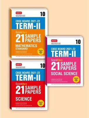 MTG ScoreMore 21 Sample Papers For CBSE Term 2 Class 10 Science, Maths Standard & Social Science - Based On Latest Sample Paper, Blueprint And Marking Scheme Released By CBSE Exam 2022 (Set Of 3 Books)(Paperback, MTG Editorial Board)