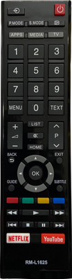 SHIELDGUARD Remote Control RM-L1625 Compatible for LED TV Toshiba Remote Controller(Black)