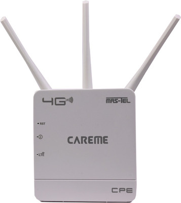 CareME 3X Antenna 300Mbps Wireless 4G Ultra Speed Insert SIM & Play Ram 512 mb 300 Mbps 4G Router (White, Dual Band)