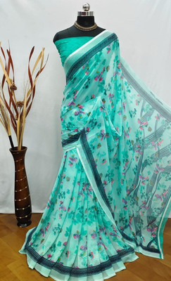 Sanjana Silks Printed Bollywood Georgette Saree(Multicolor)
