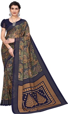 YASHIKA Printed Daily Wear Georgette Saree(Dark Blue)