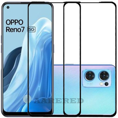 AARERED Edge To Edge Tempered Glass for Oppo Reno7 5G(Pack of 2)