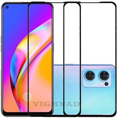 VIGHNAD Edge To Edge Tempered Glass for Oppo Reno7 5G(Pack of 2)