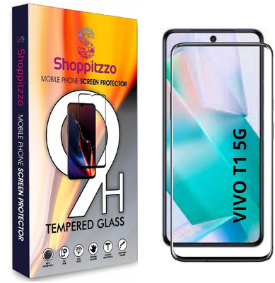 Shoppitzzo Edge To Edge Tempered Glass for Vivo T1 5G/NeoShield Tempered Glass/Full Screen Coverage-Edge to Edge/9H Hardness(Pack of 1)