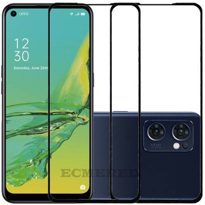 ECMERED Edge To Edge Tempered Glass for Oppo Reno7 5G(Pack of 2)