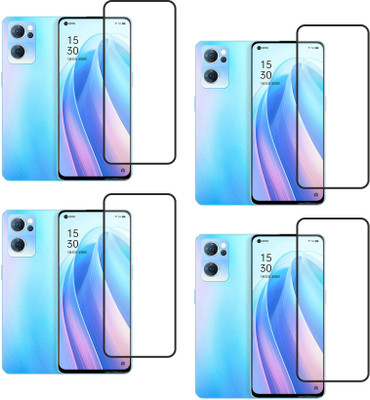 ISAAK Edge To Edge Tempered Glass for OPPO Reno7 5G Edge to Edge, Full Glue, 11D Tempered Glass(Pack of 4)