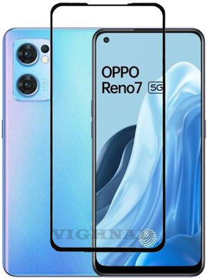 VIGHNAD Edge To Edge Tempered Glass for Oppo Reno7 5G(Pack of 1)