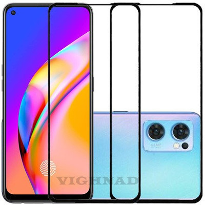 VIGHNAD Edge To Edge Tempered Glass for Oppo Reno7 5G(Pack of 2)