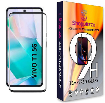 Shoppitzzo Edge To Edge Tempered Glass for Vivo T1 5G/DuraGlass Tempered Glass/Full Screen Coverage-Edge to Edge/9H Hardness(Pack of 1)
