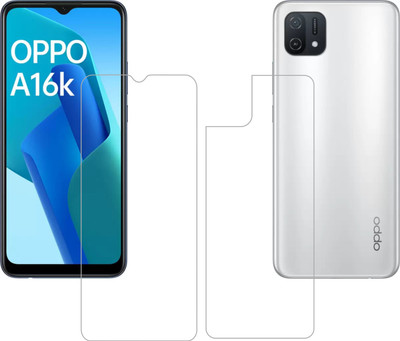 Vatsin Front and Back Tempered Glass for Oppo A16K(Pack of 2)