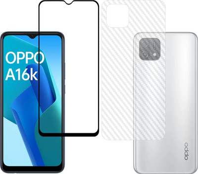 Ten To 11 Front and Back Tempered Glass for Oppo A16K, Oppo A16K (Back Carbon Fiber)(Pack of 2)