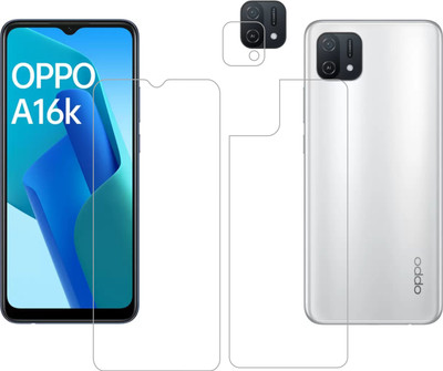 Ten To 11 Front and Back Tempered Glass for Oppo A16K(Pack of 3)