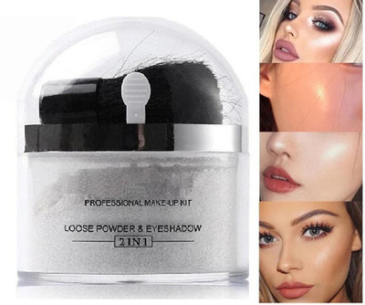 THTC Professional Brightening Makeup Shimmer Silver With Brush Set Highlighter(SILVER)