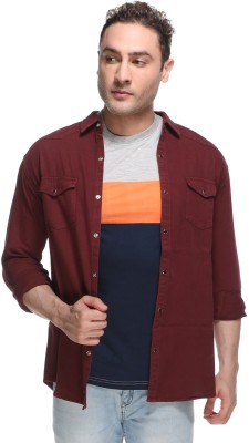 KUONS AVENUE Men Solid Casual Red Shirt