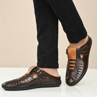 Lorence Fashion Hub Men Sandals(Brown , 10)