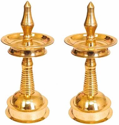 GHST Brass (Pack of 2) Table Diya Set(Height: 10 inch)
