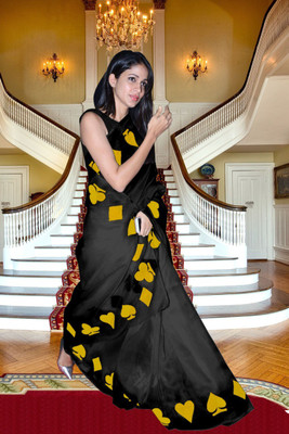 Maniv Vastra Printed Bollywood Chiffon Saree(Black)