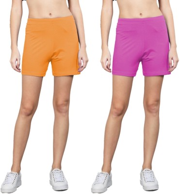 ALPHABET Solid Women Multicolor Casual Shorts