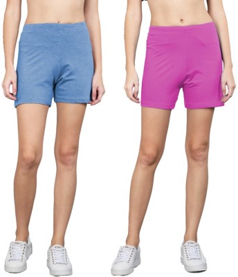 ALPHABET Solid Women Multicolor Casual Shorts