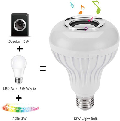 FITUP ™ LED Smart Bluetooth Music Bulb with Remote Control White and RGB Lights Smart Bulb