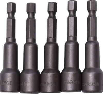 Harden Professional 5pcs 8mm Hex Shank Magnetic Power Nut Driver Socket, 65mm 550622 Socket Set(Pack of 1)