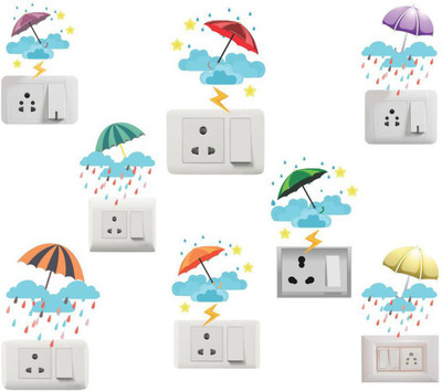 Archi Graphics Studio 25 cm Switch Board Sticker Self Adhesive Sticker(Pack of 8)