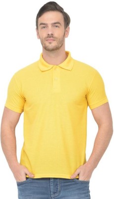Bhadawar creations Solid Men Polo Neck Yellow T-Shirt