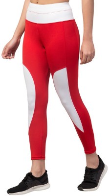 Bluecon Color Block Women Red Tights